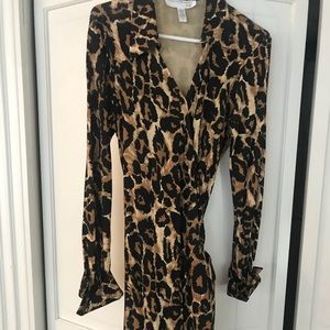 Diane Von Furstenberg Dress Leopard Dress 8